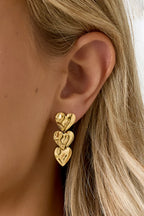 Heart drops earrings