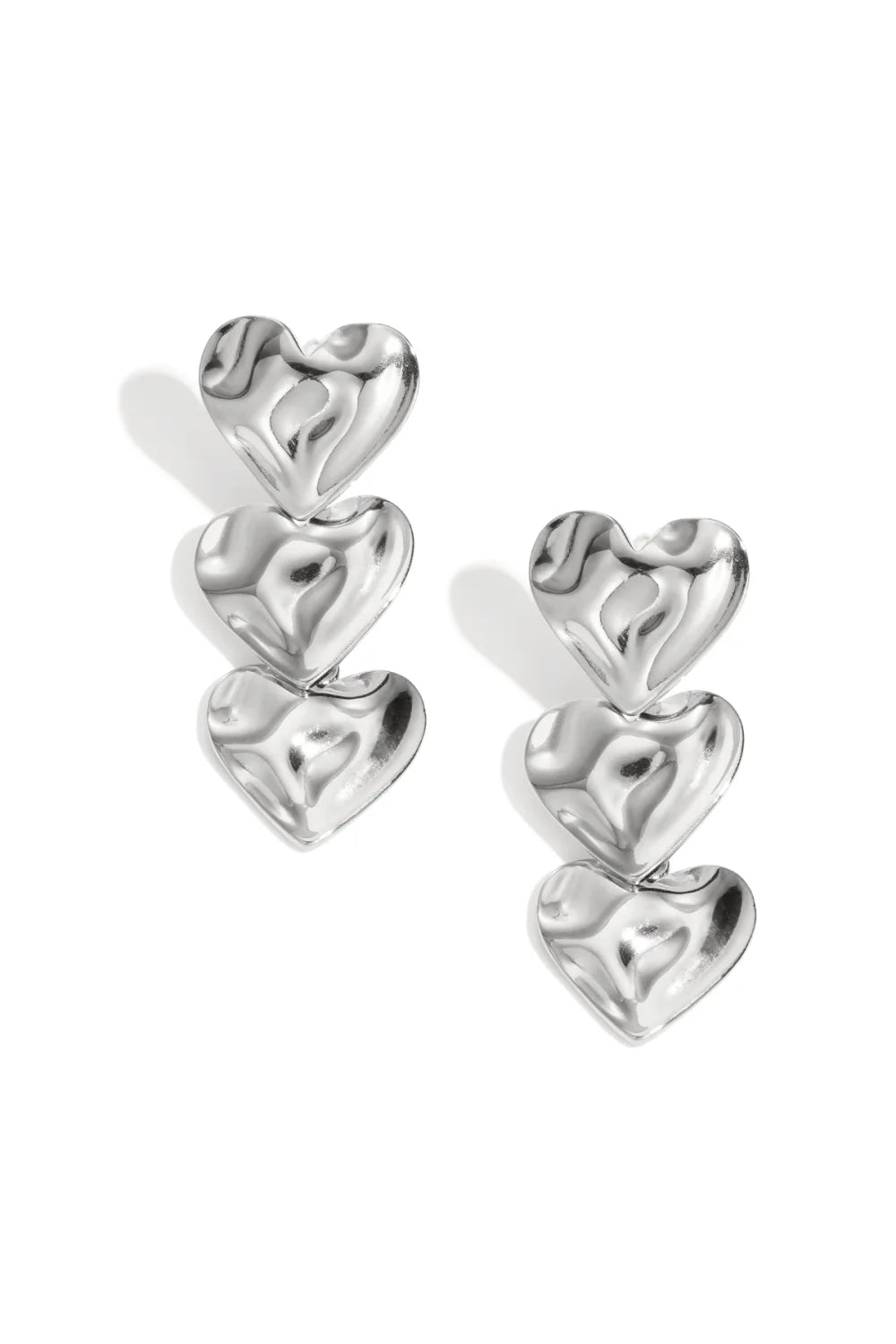 Heart drops earrings